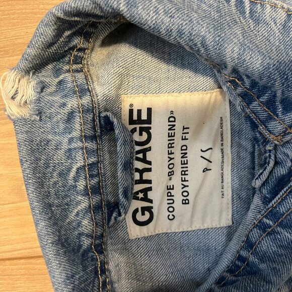 (CLO3)Garage Coupe Boyfriend Fit Distressed Denim Jean Jacket Women Size S Women - Picture 5 of 8